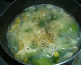 セロリとコーンの卵とろみスープ作り方5写真