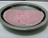 電子レンジでハムエッグ作り方1写真