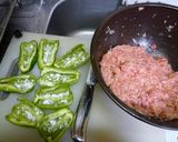 ピーマン肉づめしょうが餡かけ作り方1写真