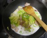 春キャベツと豚肉のクリームパスタ作り方4写真