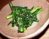 柚子香る♪春菊のピリ辛胡麻和え作り方3写真