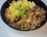 簡単★干し椎茸入り鶏そぼろの三食丼作り方5写真