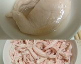 裂くと美味♪鶏胸肉と小松菜の中華炒め作り方1写真