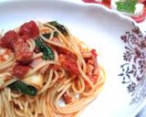 モッツァレラとバジルのトマト缶パスタ★作り方8写真