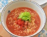 春キャベツのせ袋めんでチリトマトヌードル作り方8写真
