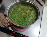 モロヘイヤとトマトのにんにくスープ作り方5写真