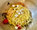 梅✖️柚子胡椒のトロ茄子サーモン冷製パスタ作り方11写真