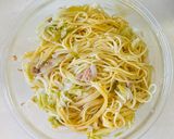 ワンボールレンジ、ツナの柚子胡椒パスタ！作り方3写真