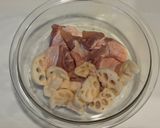 鶏肉とれんこんのガリバタ醤油炒め作り方1写真