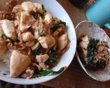 ☆にらと豆腐のスタミナ丼☆作り方6写真