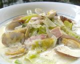 春キャベツとあさりのチャウダー風パスタ♪作り方25写真