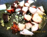 タコとそら豆のトマトクリームパスタ作り方2写真