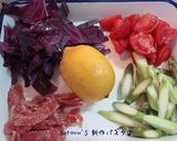 生ハム☆と赤キャベツ★のクリームパスタ♪作り方1写真