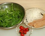 水菜と蒸し鶏のサラダベース作り方1写真