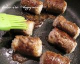 お弁当に♪カレー風味の肉巻きおにぎり★作り方5写真