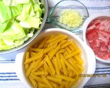 春キャベツと豚肉のオイマヨパスタ作り方1写真