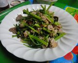 空芯菜と豚肉のさっと炒め作り方4写真