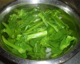菜の花とスパムのバター醤油炒め作り方1写真