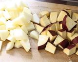 レンジで簡単☆さつま芋とリンゴの甘煮作り方1写真