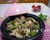 チキンとマッシュルームとアスパラのタジン作り方4写真