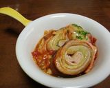 茄子とベーコンのくるくるトマト煮込み作り方8写真