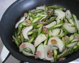 アスパラとトマトのふわふわ卵パスタ作り方4写真