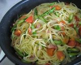 アスパラとトマトのふわふわ卵パスタ作り方6写真