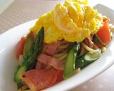 アスパラとトマトのふわふわ卵パスタ作り方8写真