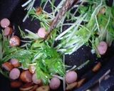 水菜とウィンナーのペペロンチーノ作り方7写真
