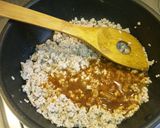 豚ひき肉で中華風肉みその三色丼作り方4写真