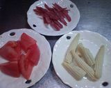 サラミとフレッシュトマトのオイルパスタ♪作り方2写真