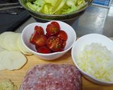 *春キャベツとミニトマトのミートグラタン作り方1写真