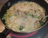 ベーコンときのこのカレークリームペンネ作り方3写真