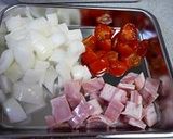 新玉葱とベーコンとトマトのスープ作り方1写真