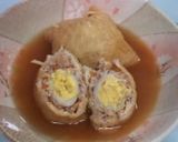 うずらの卵入りひき肉の巾着煮作り方8写真