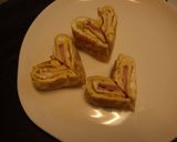 お弁当にほんのりピンクのハート卵焼き作り方5写真