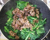小松菜としめじの牛肉炒め★にんにく添え作り方9写真