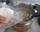 風邪を治そう！鶏とシイタケとニラの中華粥作り方5写真