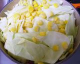 春キャベツと豚の味噌コーンバター北海蒸煮作り方3写真