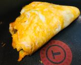 あまりカレー●かんたん折りたたみオムレツ作り方2写真
