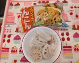 アメリカ・簡単れんこんとえのきの甘辛炒め作り方1写真