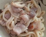 簡単★豚こま肉としめじのめんぽんうどん作り方3写真