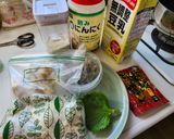 冷凍えのきで！海老味噌豆乳クリームパスタ作り方1写真