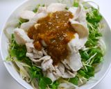レンジで簡単！鶏カイワレもやし梅味噌たれ作り方5写真