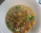 レンジ簡単洋風クリーミー牛丼味炒飯弁当作り方5写真