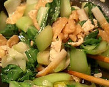 簡単。チンゲン菜と油揚げの炒め物作り方5写真