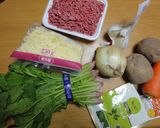 ほうれん草とひき肉のカレー（チーズ風味）作り方1写真