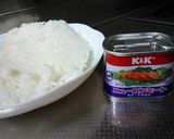 コンビーフの焼きおにぎり作り方1写真