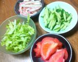 のせるだけ☆゜簡単サラダ冷やし中華！作り方1写真
