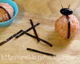 キャラ弁☆簡単てんとう虫おにぎり作り方3写真